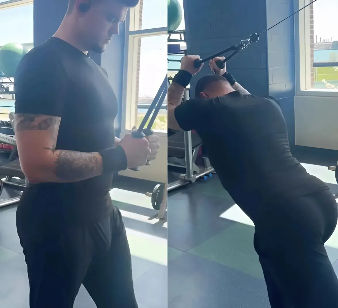 Teen Mom Tyler Baltierra drives fans wild as he reveals bulge in skintight black sweatpants during arm day at the gym