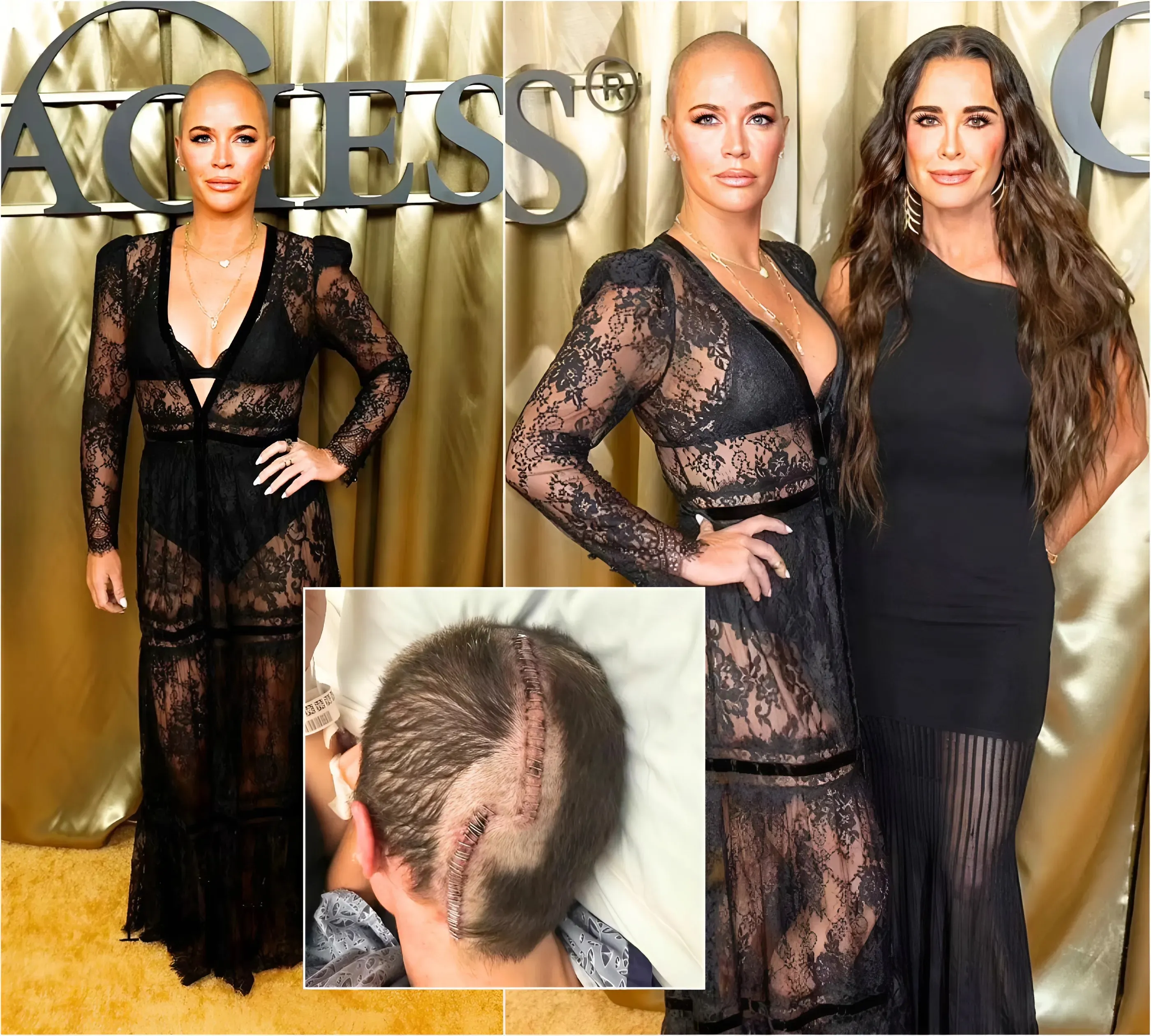 Teddi Mellencamp cuts a glamorous figure in plunging sheer dress as she attends the Gracie Awards after latest health update amid cancer battle