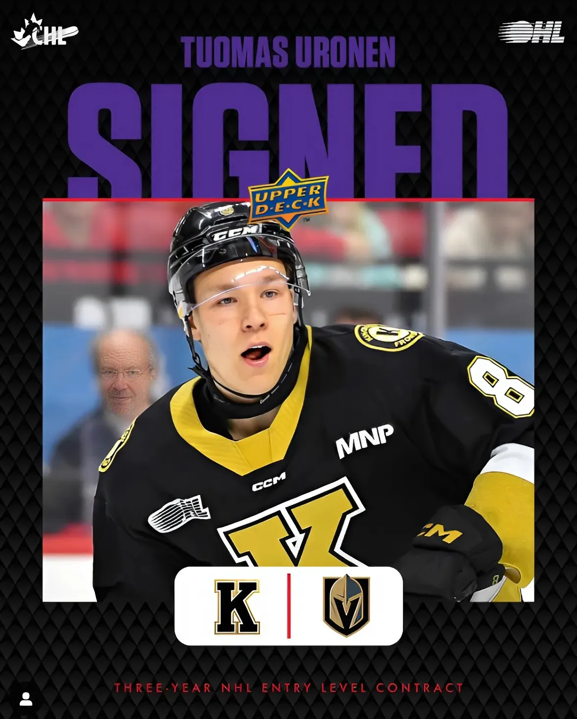 Uronen signs entry-level deal with Golden Knights
