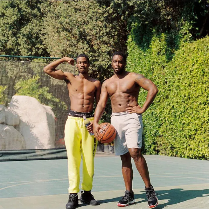 Diddy and his son, King Combs, enjoy a game of basketball together in their $120,000,000 mansion