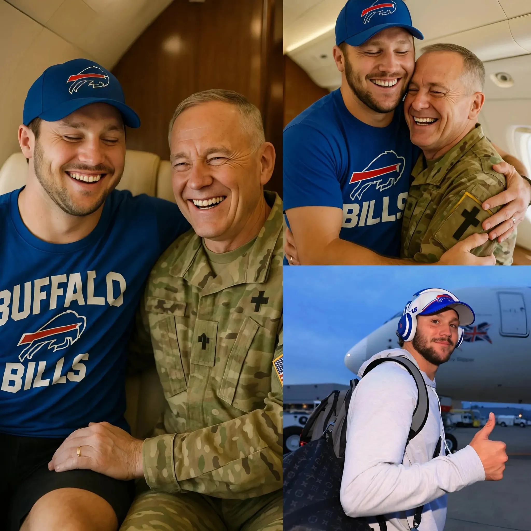 BREAKING NEWS : Josh Allen gave up his first-class seat to a veteran in tribute - What he did next surprised even the guy on the flight...