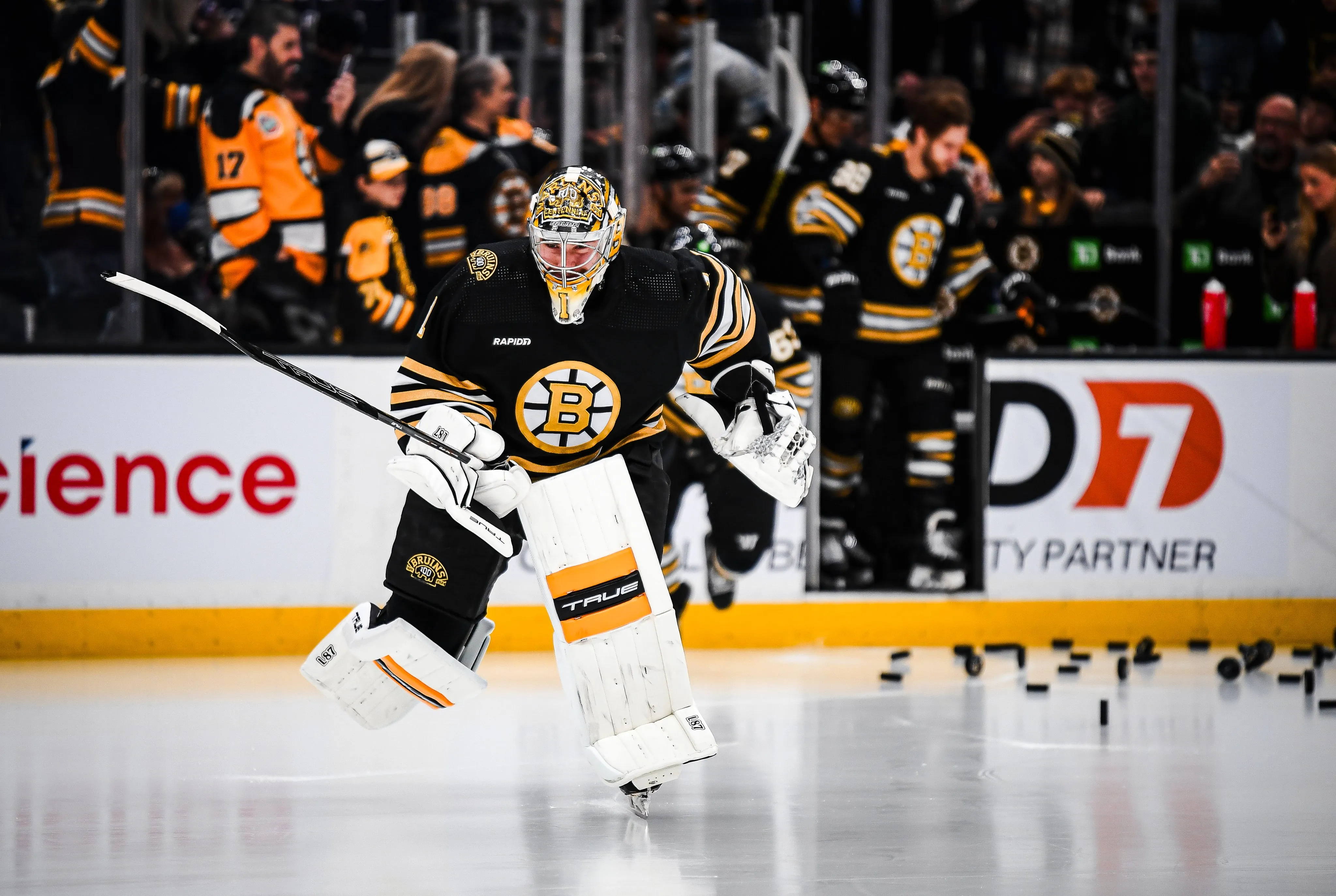 Boston Bruins GM Don Sweeney is listening to calls on star goalie Jeremy Swayman