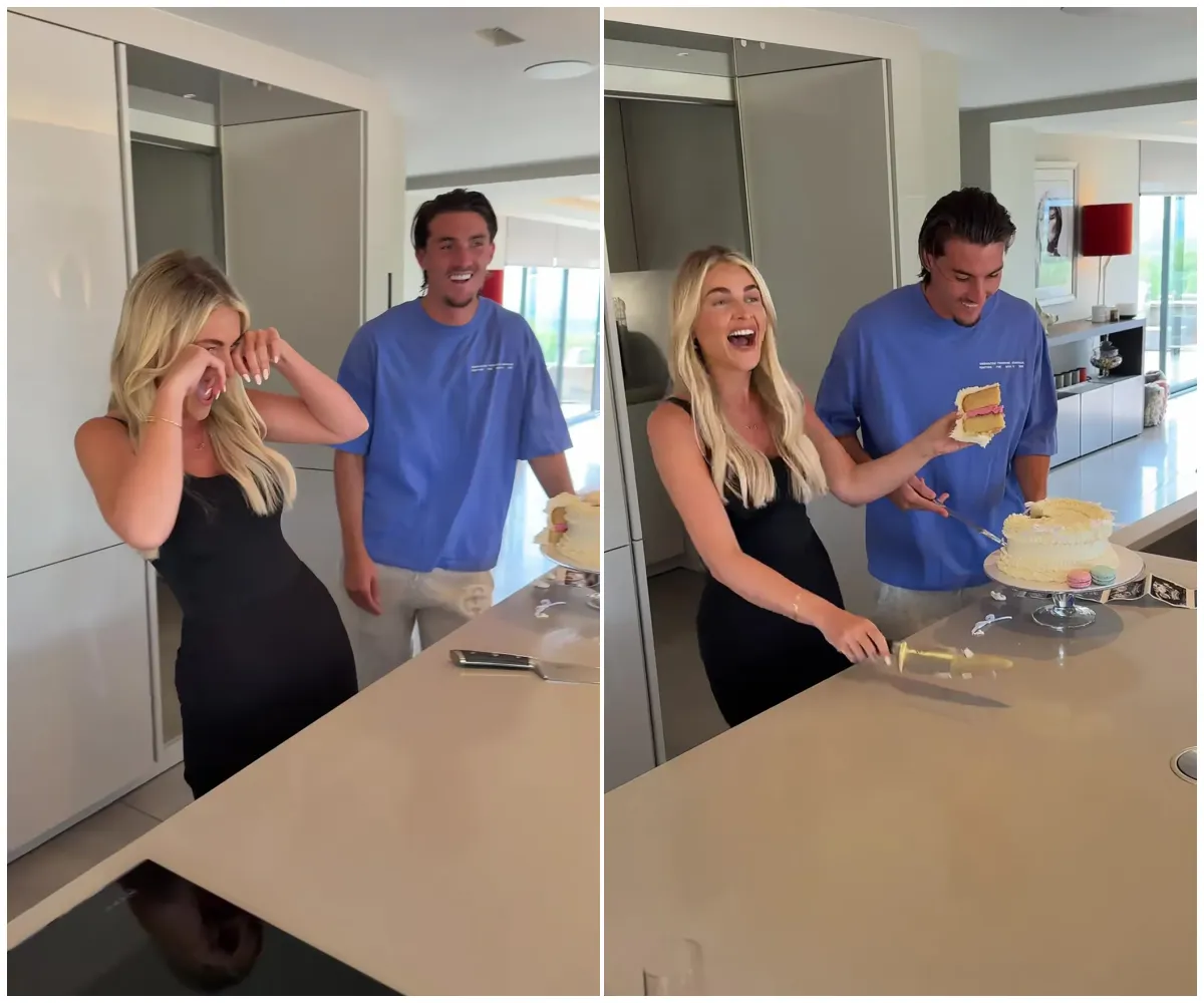 REVEALED: Love Island's Claudia Fogarty shares heart-melting gender reveal as she and footballer boyfriend Ollie Crankshaw prepare to welcome their first child – and it's a little angel! - suong