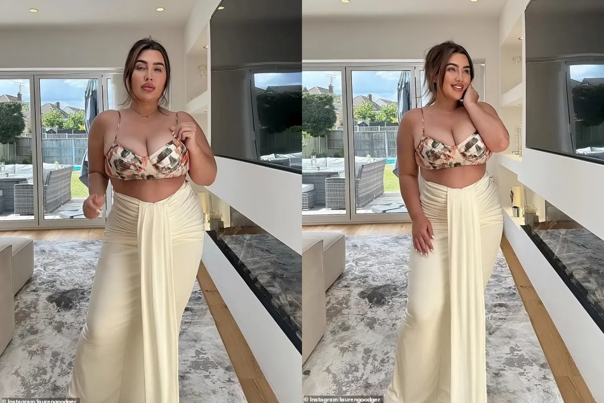 Lauren Goodger puts on a busty display as she poses for selfies in a floral bra top after vowing to get her 'bikini body' back liennhi