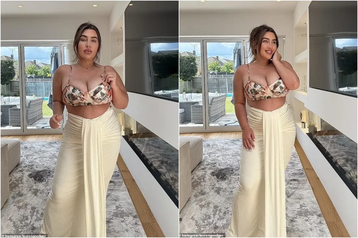 Lauren Goodger puts on a busty display as she poses for selfies in a floral bra top after vowing to get her 'bikini body' back ngocc