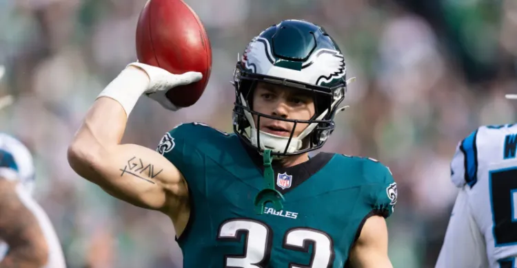 Eagles' Cooper DeJean shows off that his dunking are still intact