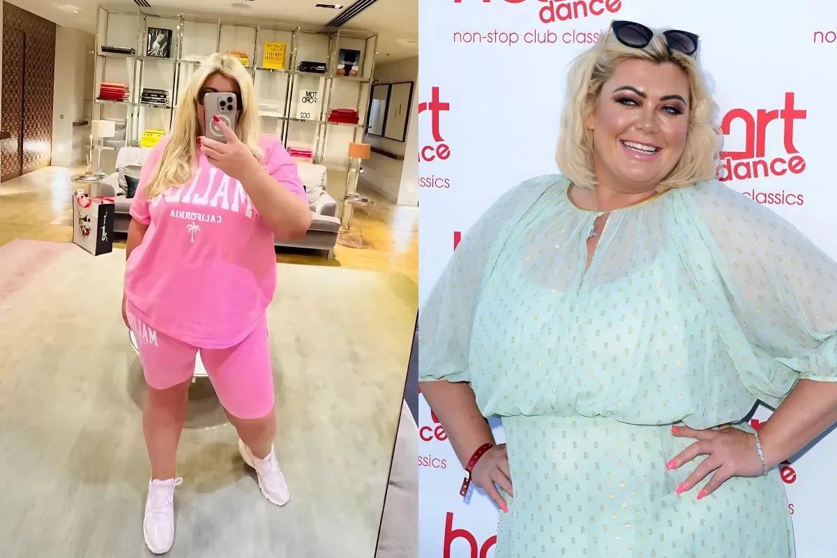 Gemma Collins shows off her two stone weight loss in pink cycling shorts liennhi