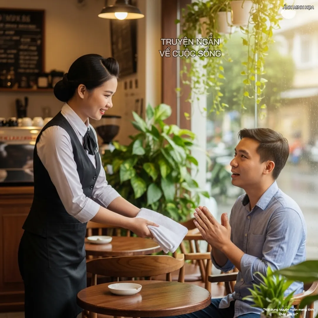 Giúp khách hàng l-au khô trong cơn mưa, cô phục vụ không ngờ bị vợ anh ta “t-ố” khiến mọi người b-àng h-oàng...