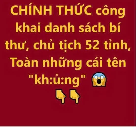 CHÍNH THỨC công khai danh sách bí thư, chủ tịch 52 tỉnh, thành d/ự kiến sáp nhập: Toàn những cái tên “kh:ủ:n/g”