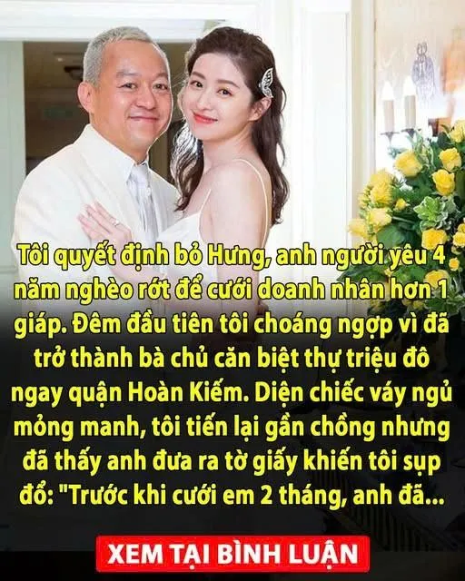 Tôi quyết định b/ỏ Hưng, anh người yêu 4 năm nhưng ngh/è/o để làm đám cư/ớ/i với doanh nhân hơn 1 giáp. Đêm đầu tiên