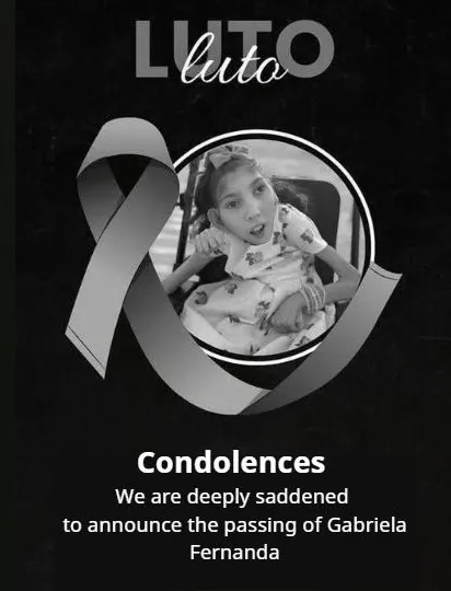 It is with deep regret that we announce the passing of Gabriela Fernanda.