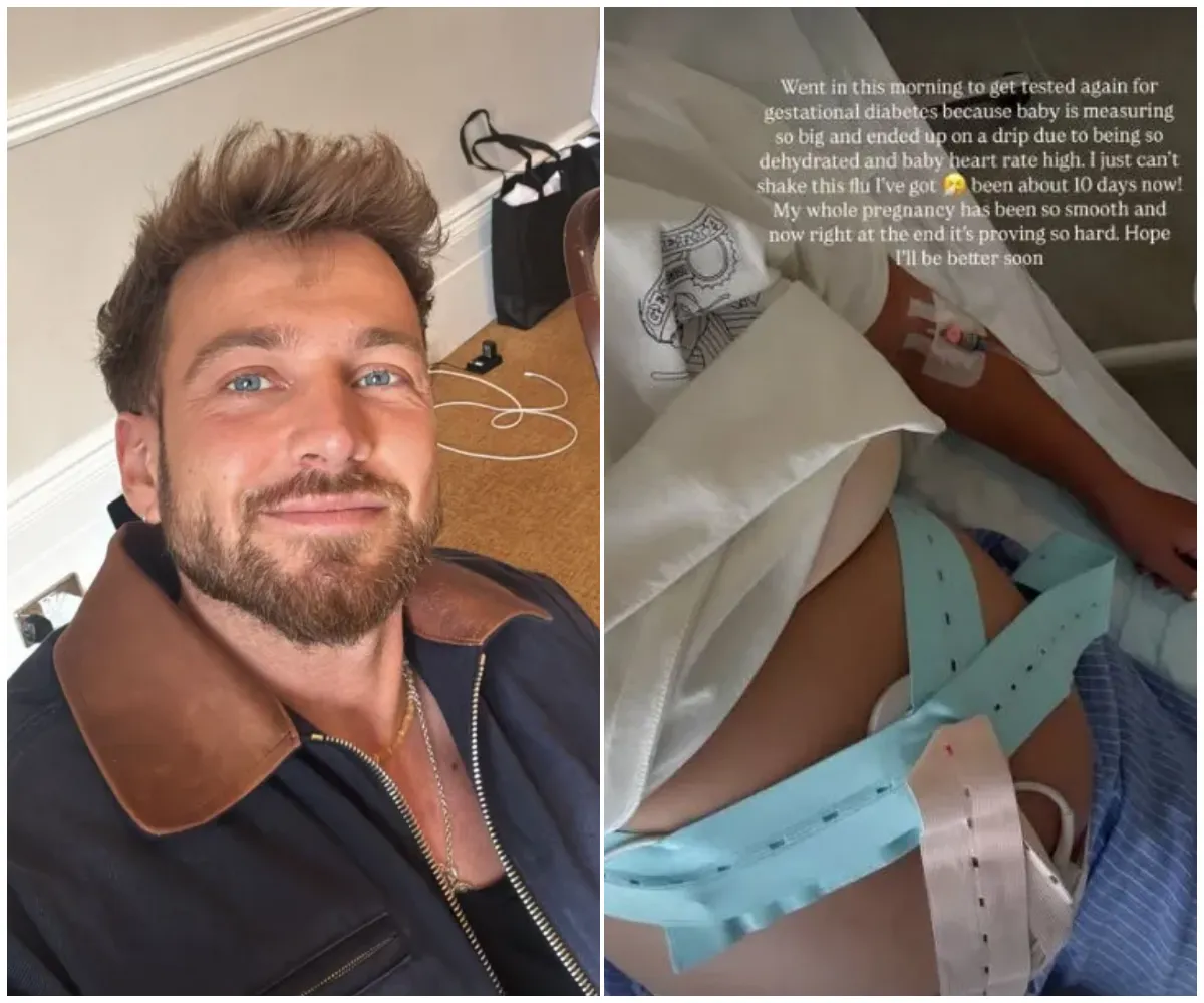 Sam Thompson’s pregnant ex  RUSHED to hospital just weeks before due date – reality star shares alarming update as unborn baby suffers high heart rate following flu battle - suong