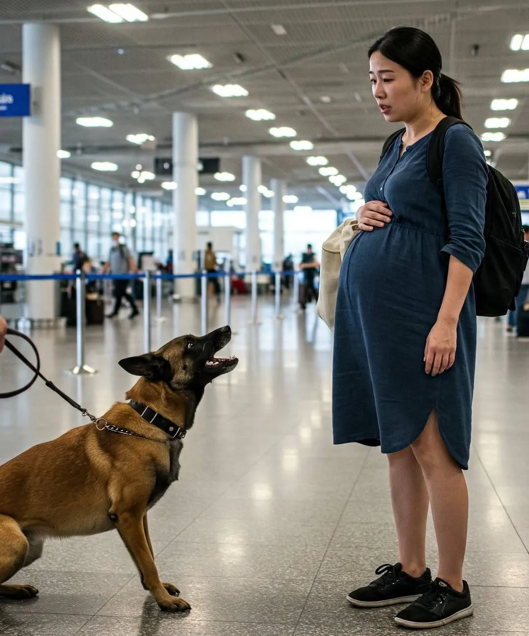 Cô gái mang th:;ai bị chó nghiệp vụ sủa không ngừng, sau 30 phút sự thật khiến mọi người ch/ết lặng Cô gái mang th:;ai bị chó nghiệp vụ sủa không ngừng, sau 30 phút sự thật khiến mọi người ch/ết lặng