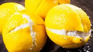 F. Put a lemon with salt on a plate, place in center of room.