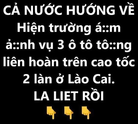 KI::NH HO::ÀNG: 3 ô tô tô::ng liên hoàn trên cao tốc 2 làn