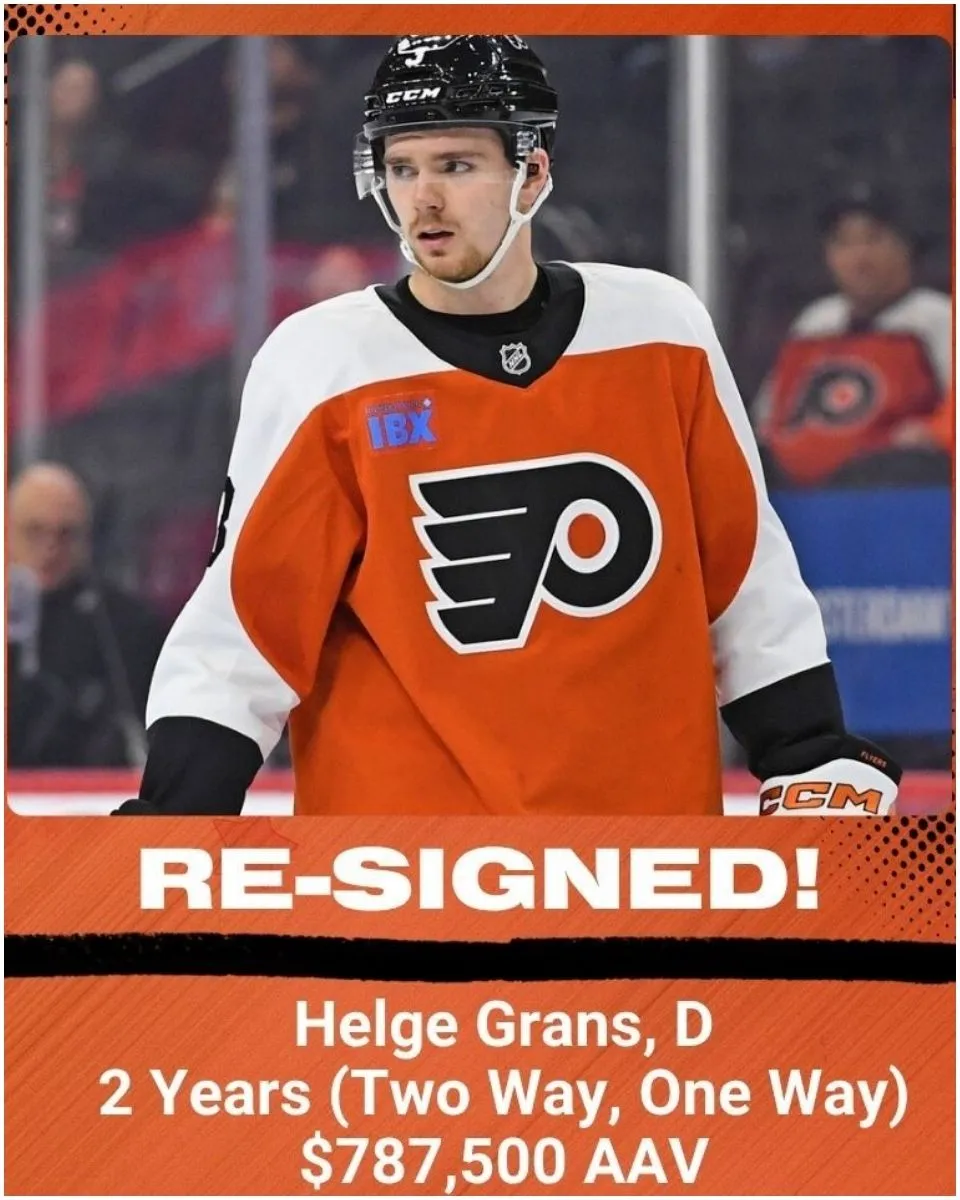 Flyers sign Helge Grans to two-year contract extension