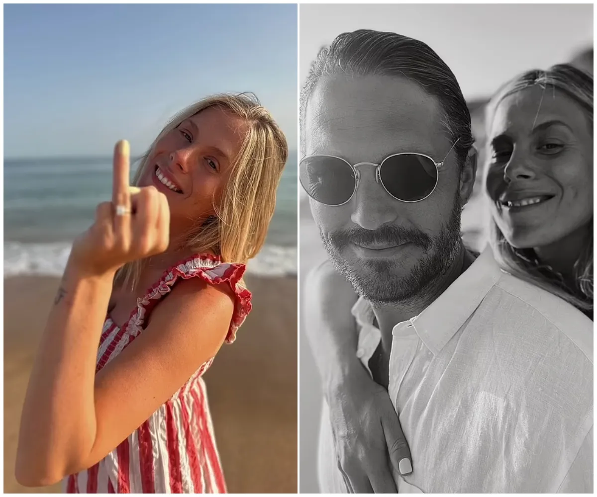 Made In Chelsea’s Frankie Gaff is ENGAGED! Reality star flashes dazzling diamond ring as venture capitalist boyfriend Jamie Dickerson pops the question during surprise proposal on sun-soaked holiday with their son Theodore - suong