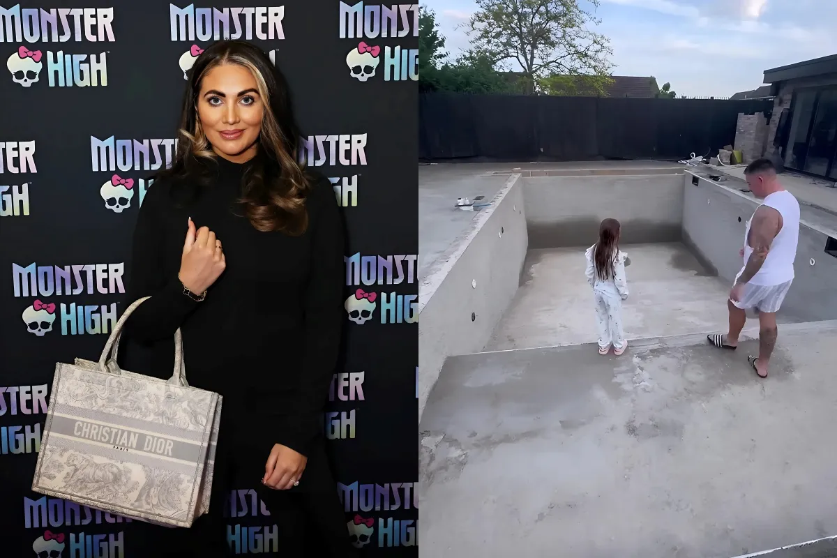 Amy Childs sparks concern after sharing snaps of construction work on new pool at home as fans issue stark warning liennhi