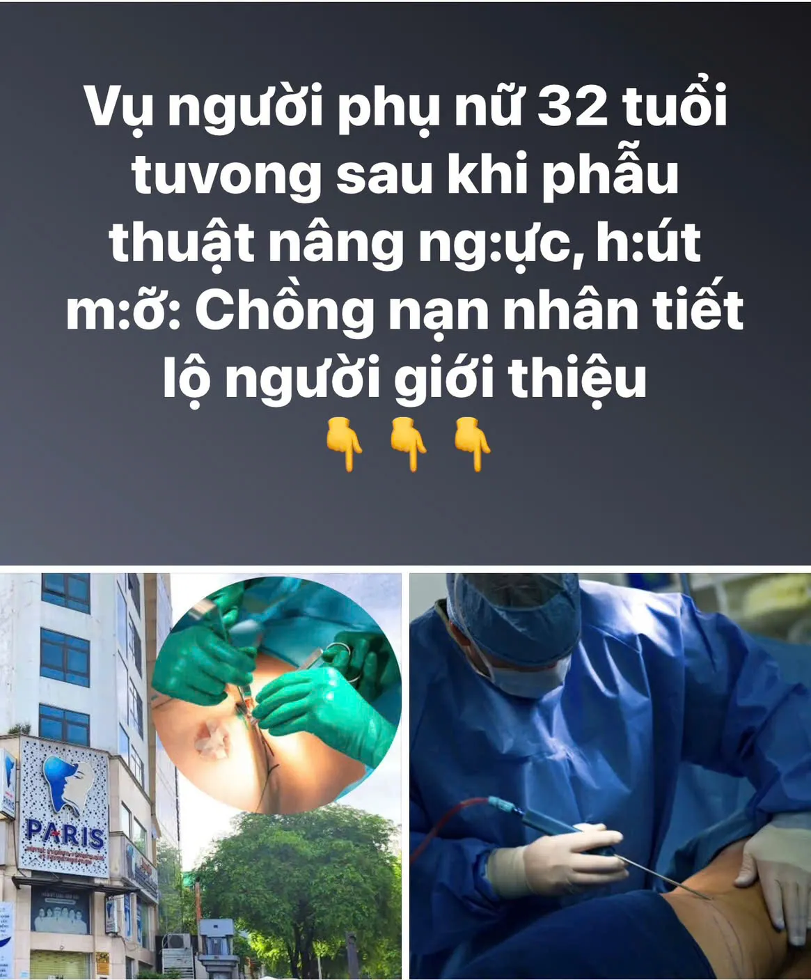Người phụ nữ 32 tuổi t:ử v:ong sau khi phẫu thuật nâng ng:ực, hút m:ỡ: Chồng nạn nhân tiết lộ người giới thiệu