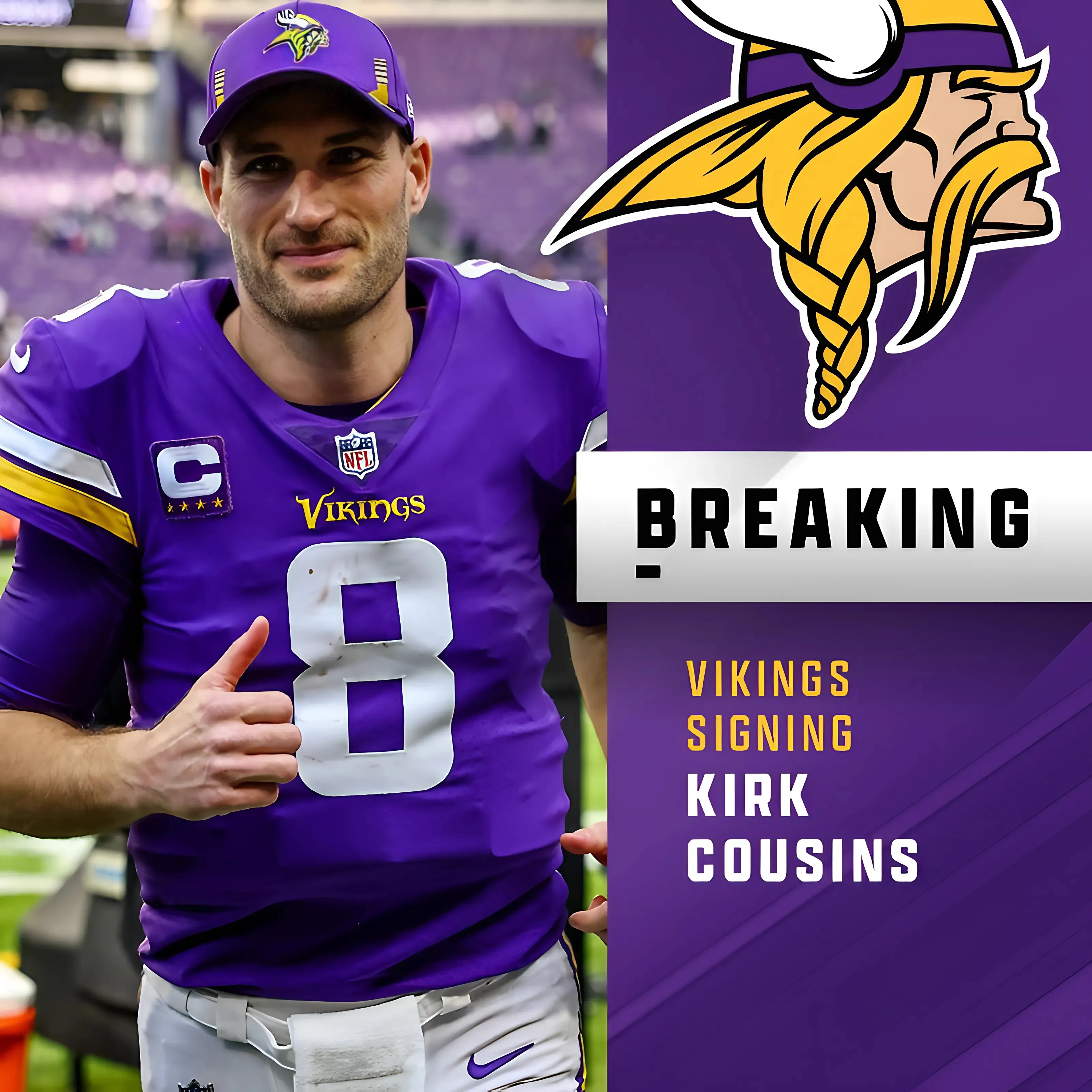 Vikings signing Kirk Cousins to one-year, $35M fully guaranteed extension