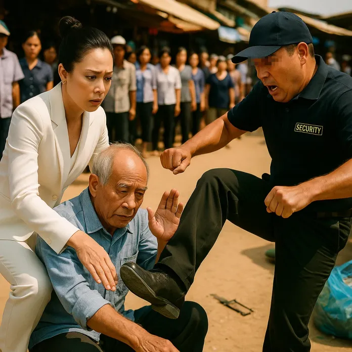 Nữ tỷ phú cứu ông lão bị bảo vệ đ/á thẳng vào người, 10 phút sau anh ta r/un r/ẩy khi nhận cuộc gọi