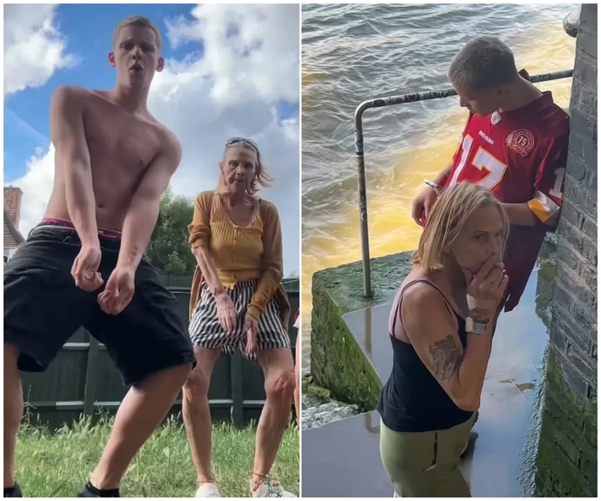 Freddy Brazier sparks outrage as he smokes ‘suspicious cigarettes’ with gran Jackiey Budden before posting foul-mouthed TikTok – defying dad Jeff’s court battle to keep them apart - suong