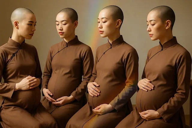 Bốn sư cô sinh con cùng một ngày, cả làng b/àng ho/àng khi biết danh tính người cha