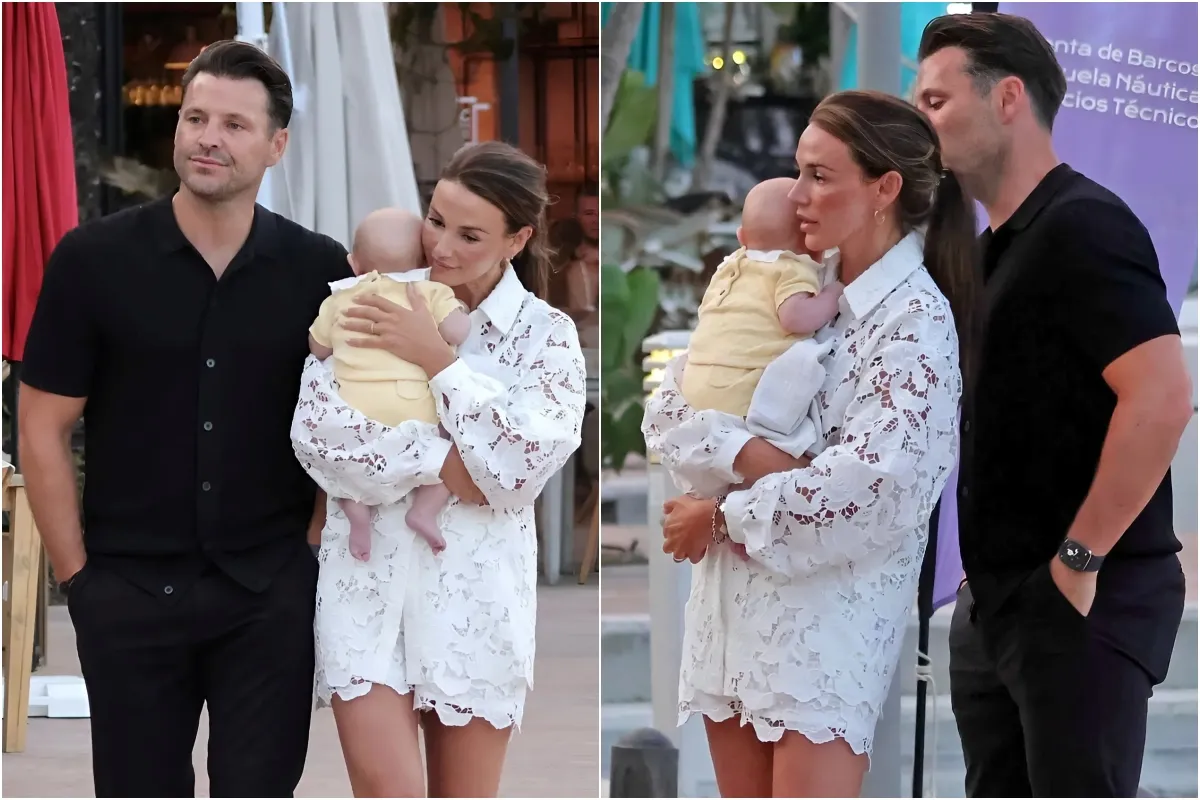 Michelle Keegan cradles baby daughter Palma as she celebrates her 38th birthday with husband Mark Wright in Marbella three months ngocc