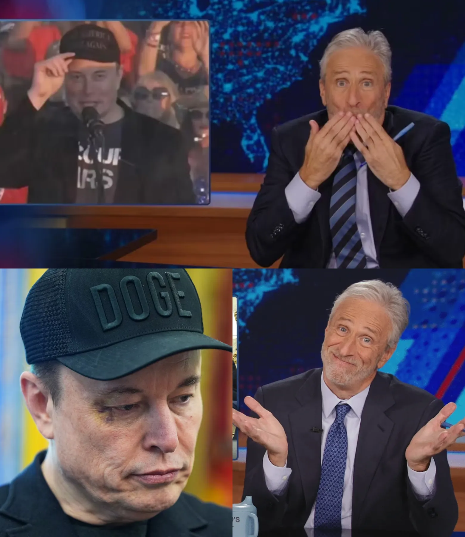 Jon Stewart Mocks Elon Musk’s Black Eye Calling Him a ‘Guy Who Had a Bad Night in a Nashville Bar’ After Working for Trump