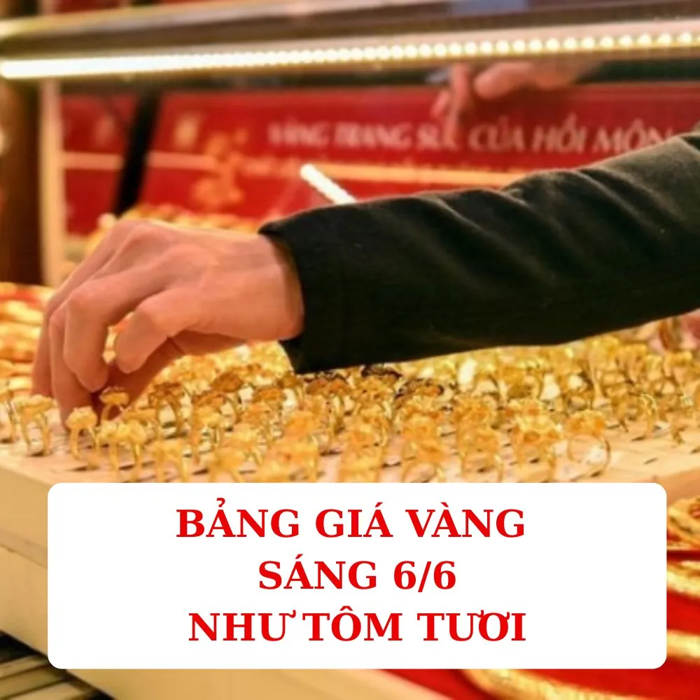 Bảng giá vàng sáng nay 6/6: như tôm tươi, dân đ;ầ;u chưa kịp thở đã vã mồ hôi