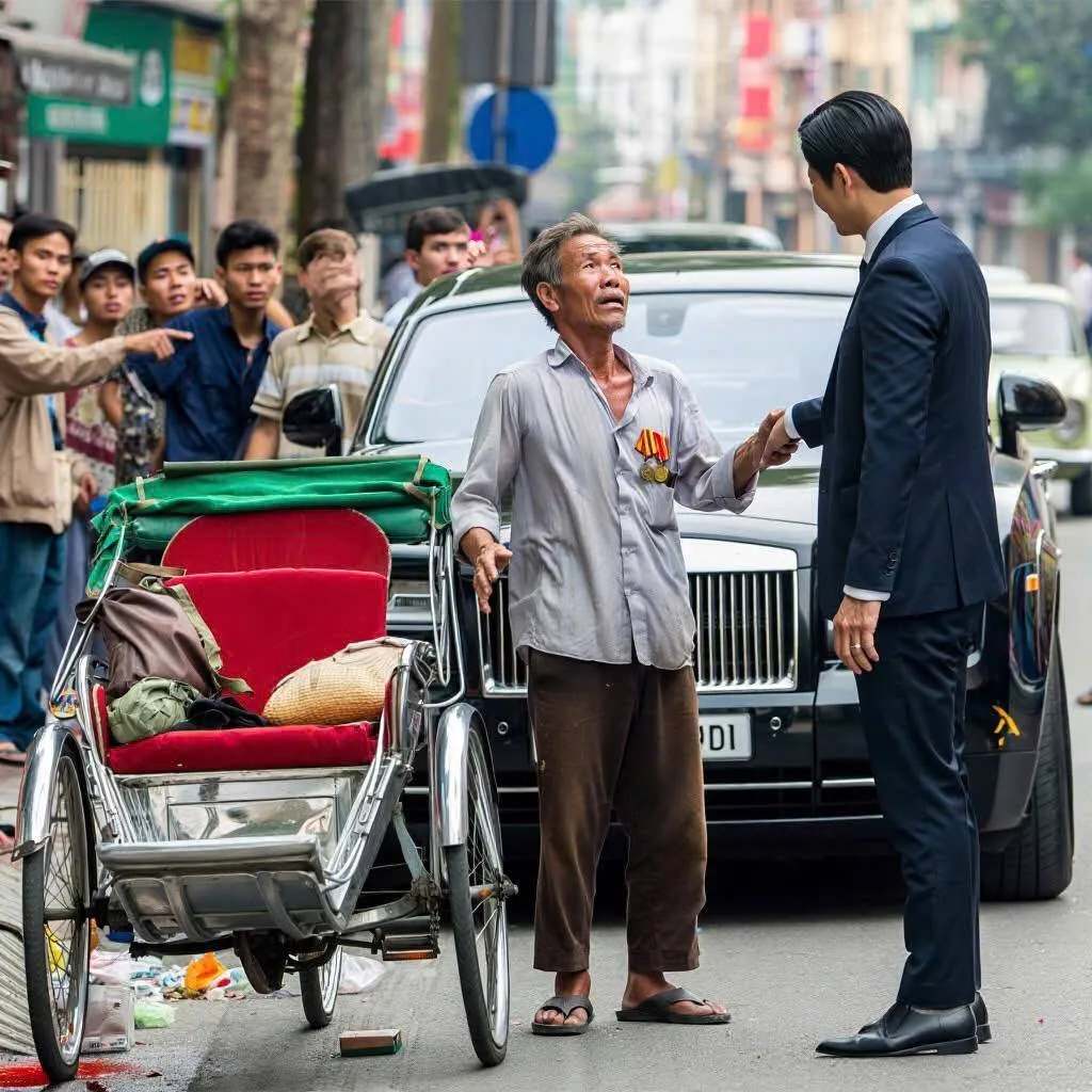 Cựu chiến binh lái xích lô va phải siêu xe, tỷ ph/ú đưa ra cách giải qu/y/ết khiến tất cả những ai chứng kiến đều phải thán phục..