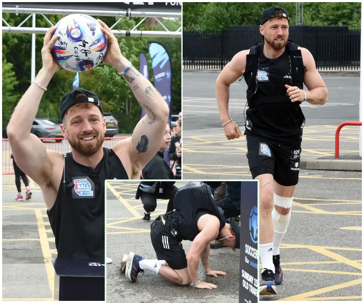 "I didn't think I was smashing it" – Sam Thompson collapses in tears and is comforted by sister Louise after completing gruelling 260-mile challenge live on This Morning, raising over £1.5 million for Unicef despite painful injury - suong