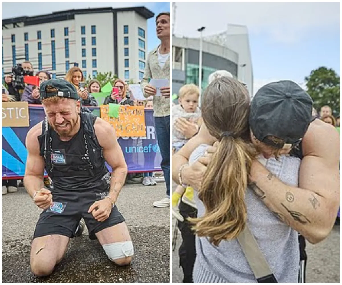 Sam Thompson in complete agony and breaks down in tears as he FINALLY completes gruelling Soccer Aid challenge and raises £1.5M for Unicef after battling horrendous... - suong