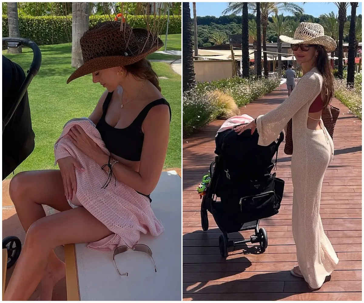 "Princess P’s first family holiday!" – Michelle Keegan stuns in a black bikini as she cradles baby Palma in Marbella sunshine and reveals adorable nickname for her daughter during their first luxury getaway abroad - suong