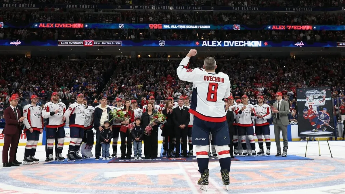 Pieces of ceremonial carpet from when Alex Ovechkin broke all-time goals record to be inserted into future Upper Deck trading cards