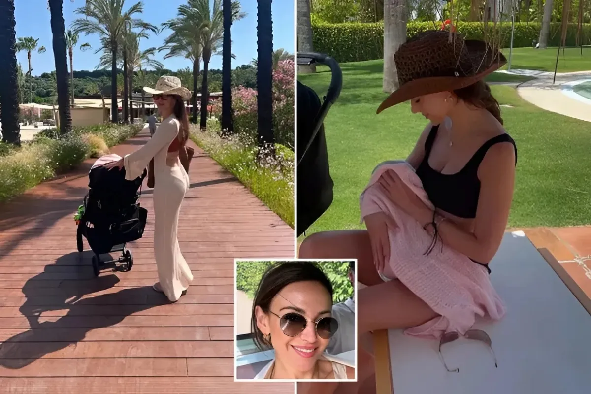 Michelle Keegan stuns in a sports bra on holiday as she cradles baby daughter Palma ngocc