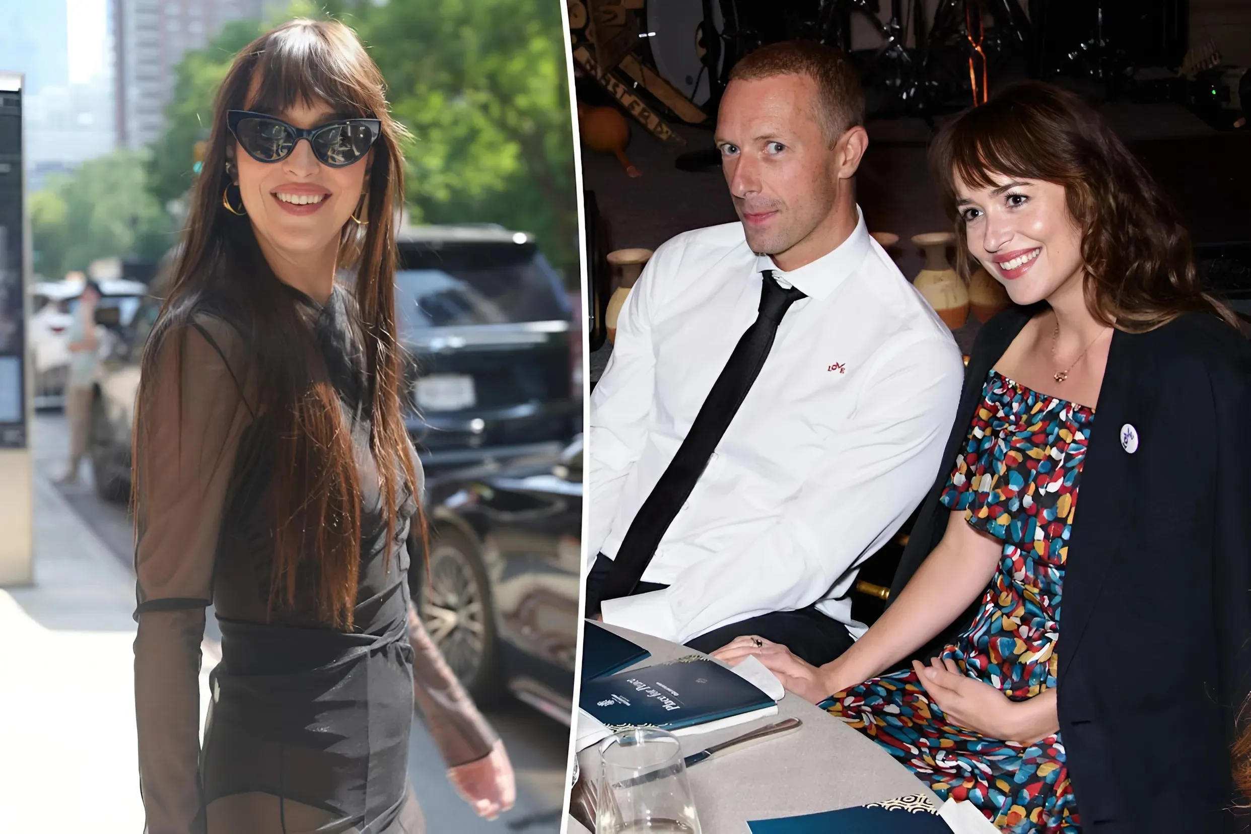 Dakota Johnson stays silent on Chris Martin breakup on Seth Meyers