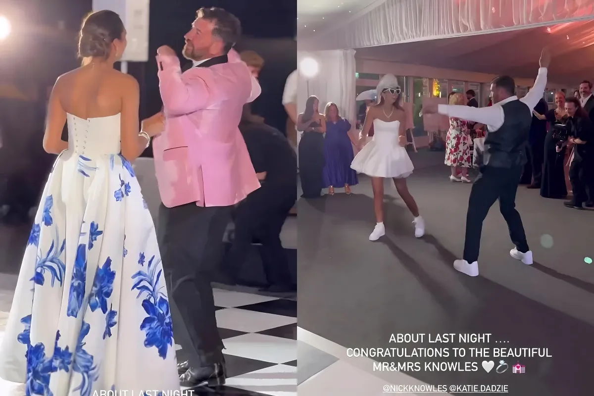 Nick Knowles and wife Katie Dadzie show off their moves as they hit the dancefloor on wedding night liennhi