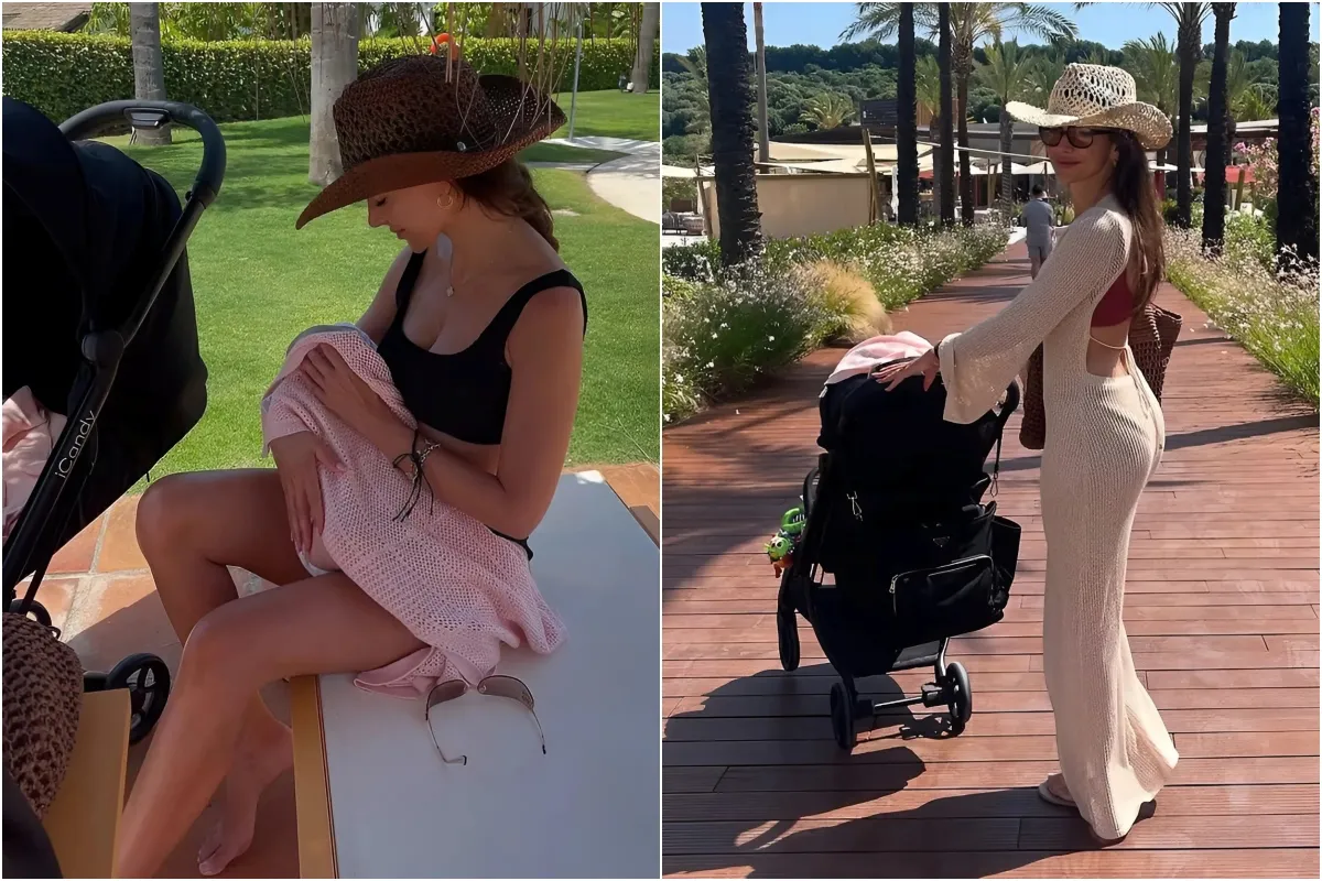 Michelle Keegan wears bikini as she lovingly cradles baby daughter Palma and reveals tot's sweet nickname amid family's first sun-soaked holiday ngocc