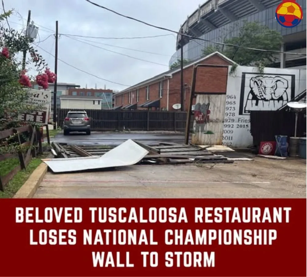 Beloved Alabama football-themed restaurant loses national championship wall to storm