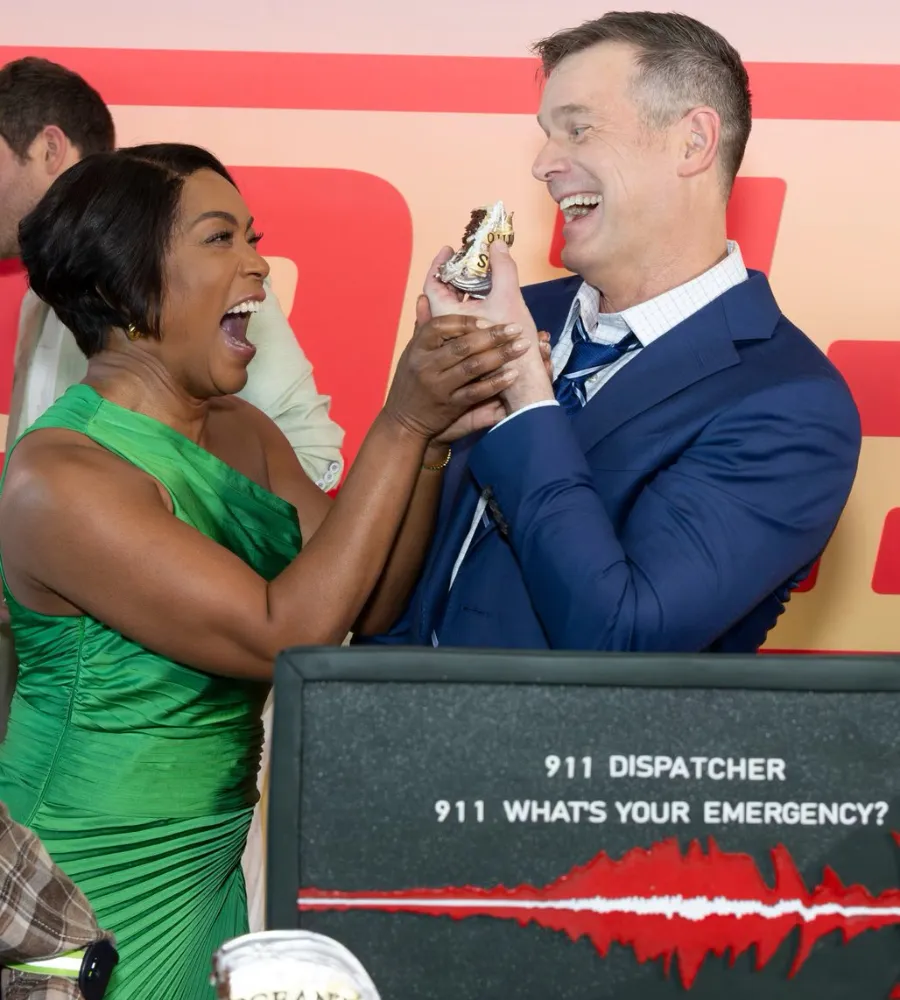 Angela Bassett and Peter Krause Share a Sweet Moment (Literally) at 9-1-1 Celebration Event