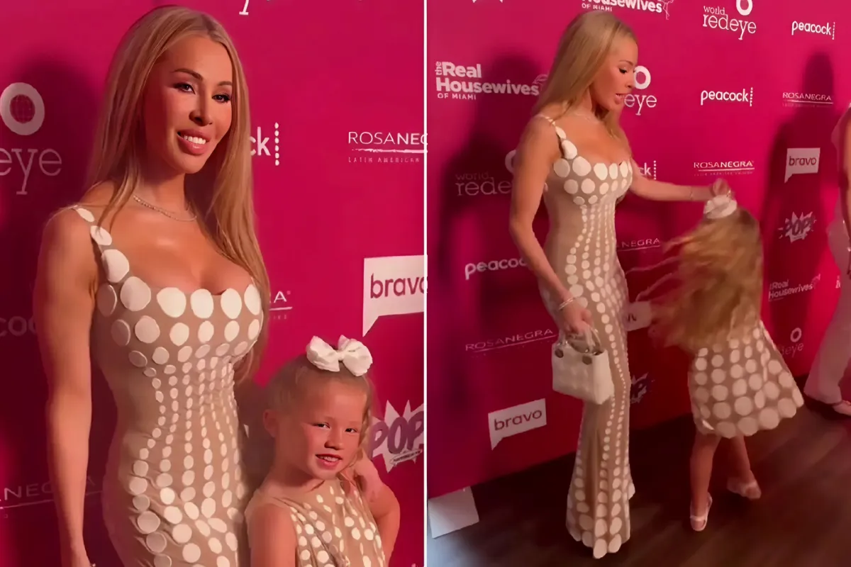 Lisa Hochstein and Daughter Elle, 6, Twin in Matching Dresses as They Pose Together at “The Real Housewives of Miami” Premiere-quang