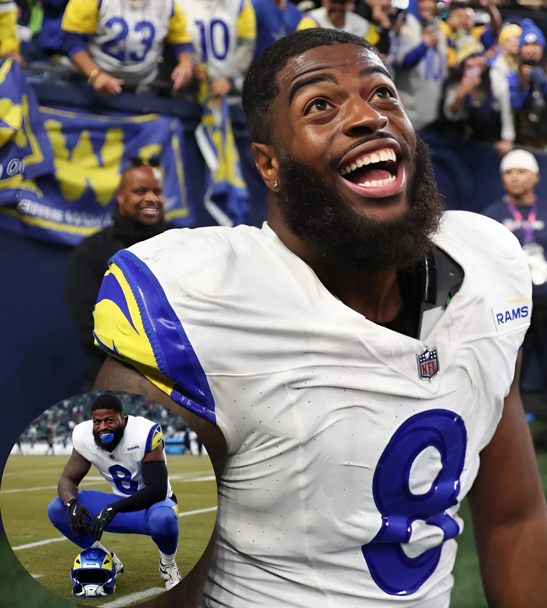 OLB Jared Verse had to workout with All-Pro DT Aaron Donald because . . .