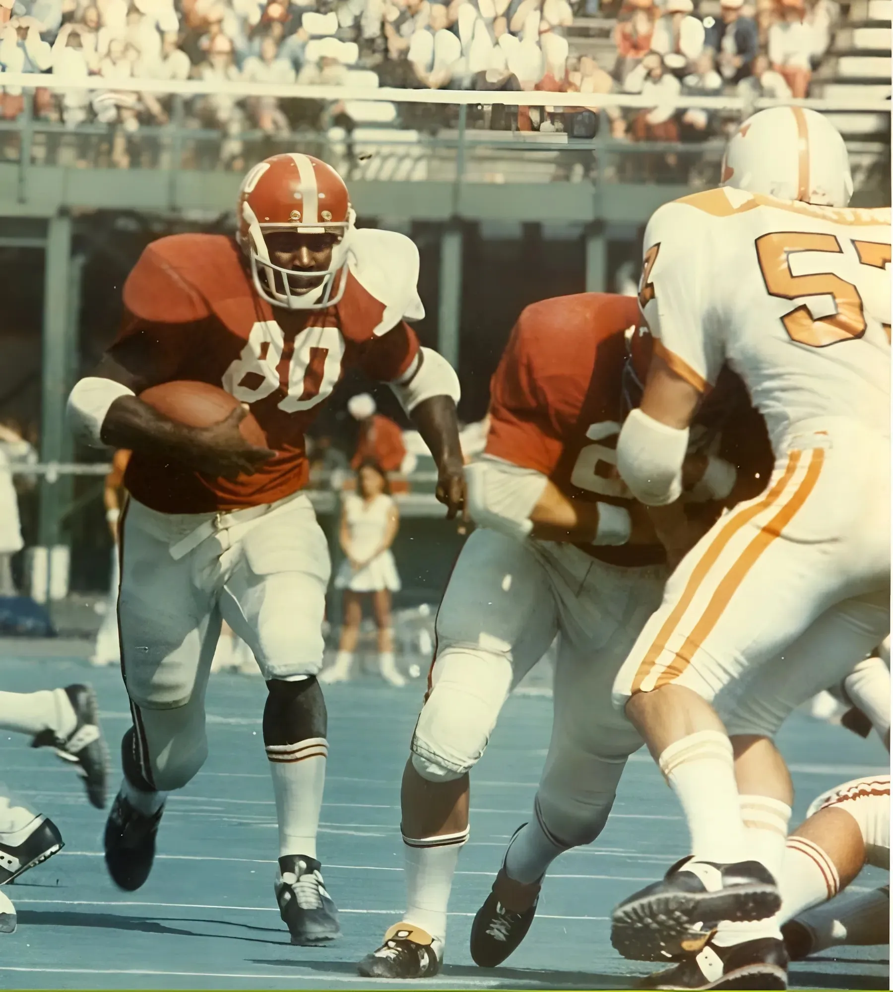 A barrier is finally broken at Alabama, by a man who wore No. 80