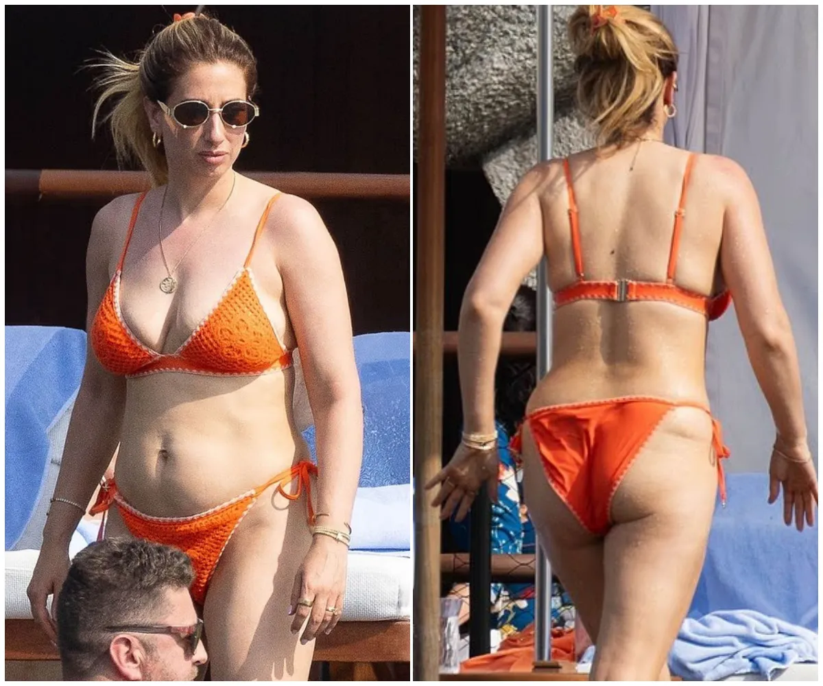 Stacey Solomon stuns in tiny orange bikini as she takes a well-earned break poolside in Lake Como during whirlwind work trip — just weeks after fans accused her of ‘showing true colours’ at BAFTAs - suong