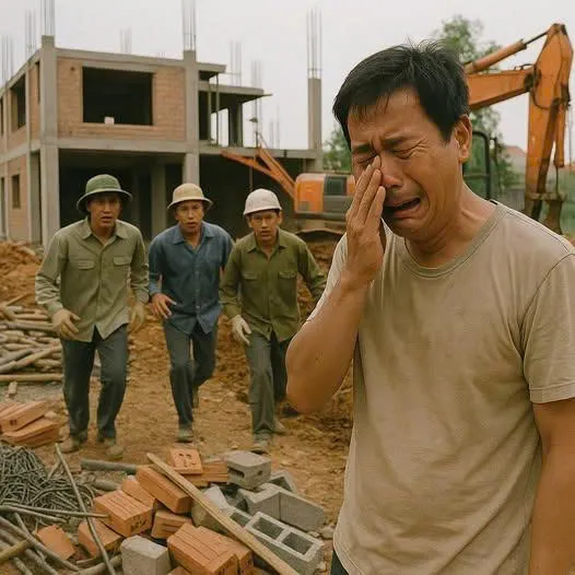 Hàng xóm đang động thổ đào móng nhà mới, máy xúc đào trúng một