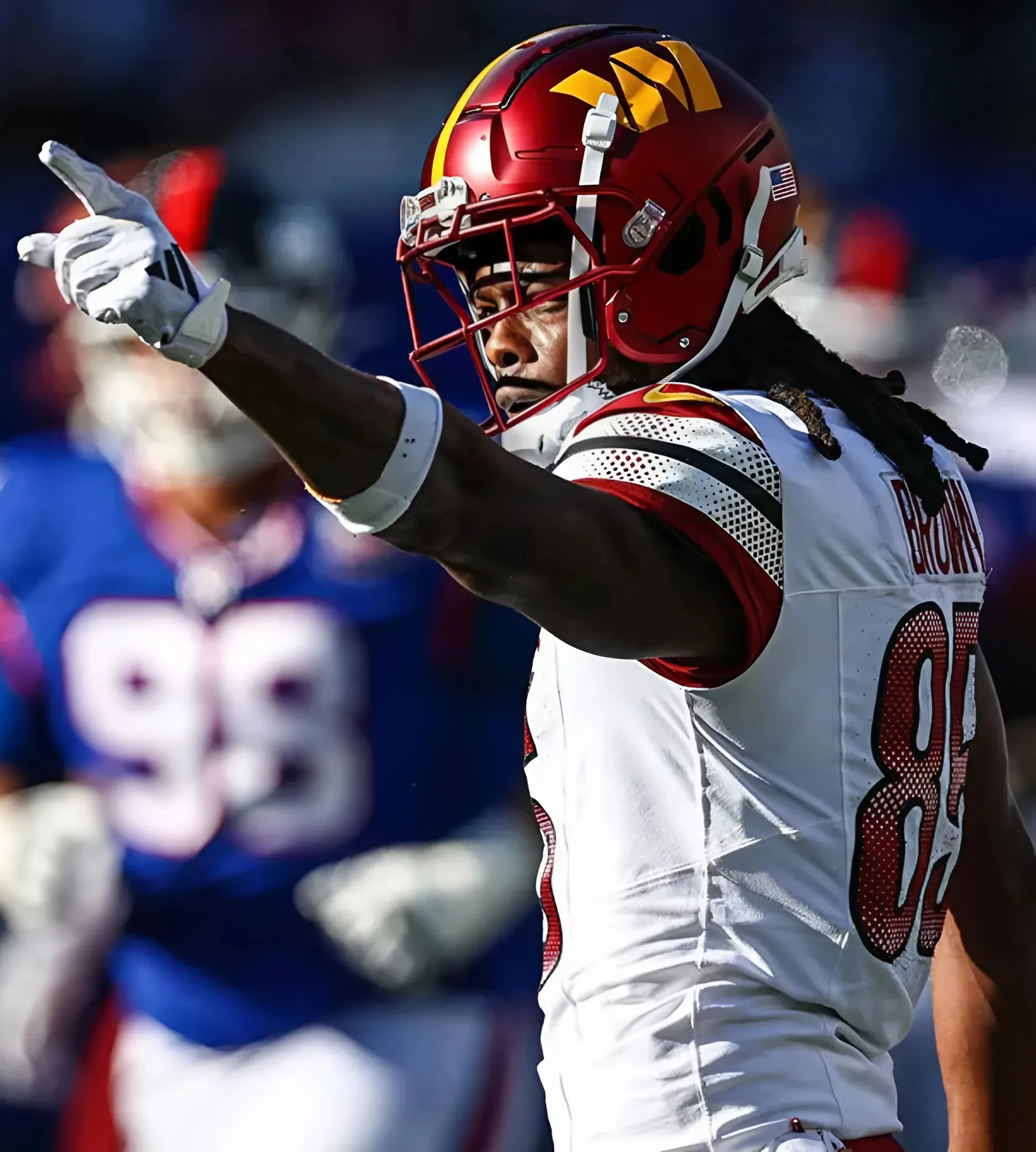 Commanders’ Noah Brown carted off field at camp with scary injury