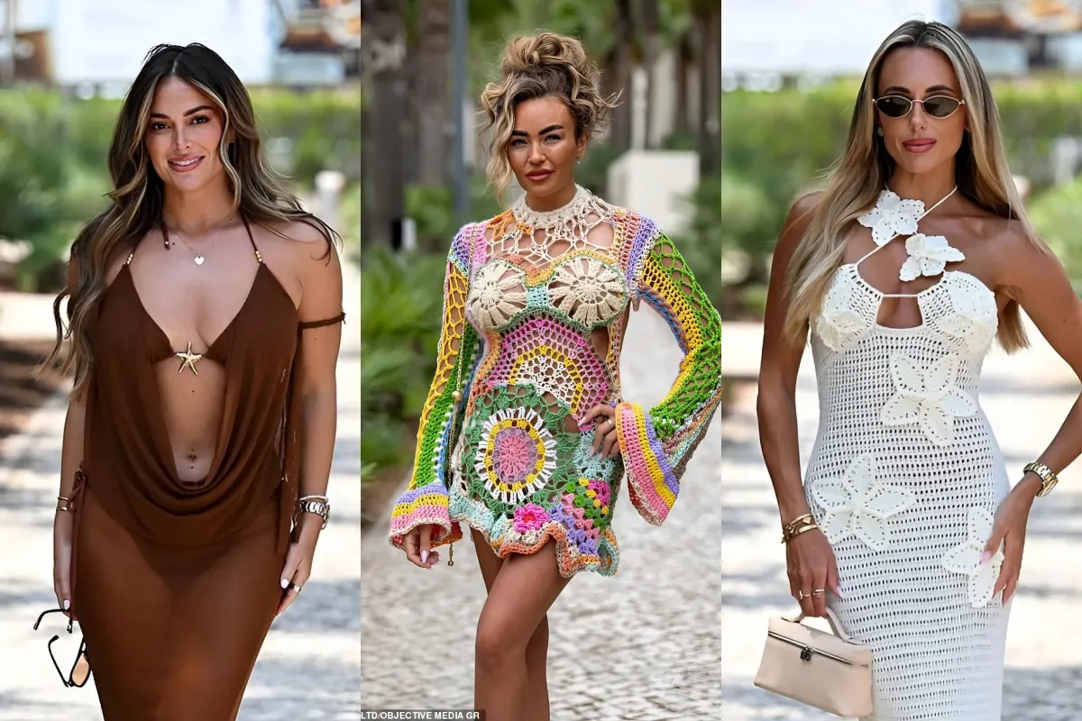 TOWIE's Ella Rae Wise sizzles in a thigh-skimming crochet dress as she joins glam Courtney Green and Amber Turner in filming for the 15th anniversary special in Portugal liennhi