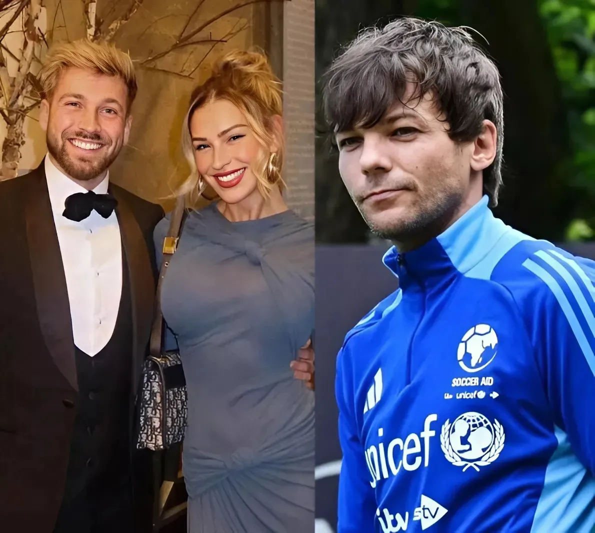 Sam Thompson and Zara's new beau Louis Tomlinson in awkward exchange at Soccer Aid