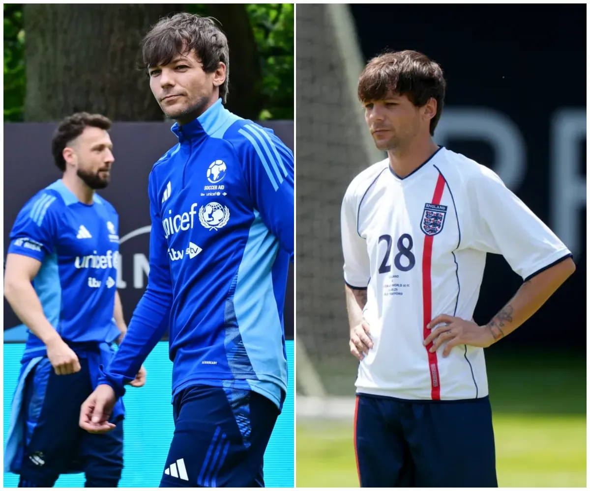 “Playground mentality” – Louis Tomlinson accused of icy behaviour towards Sam Thompson during tense Soccer Aid training just days before love rival pulls out, as body language expert spots ‘atmosphere brewing’ on the pitch - suong
